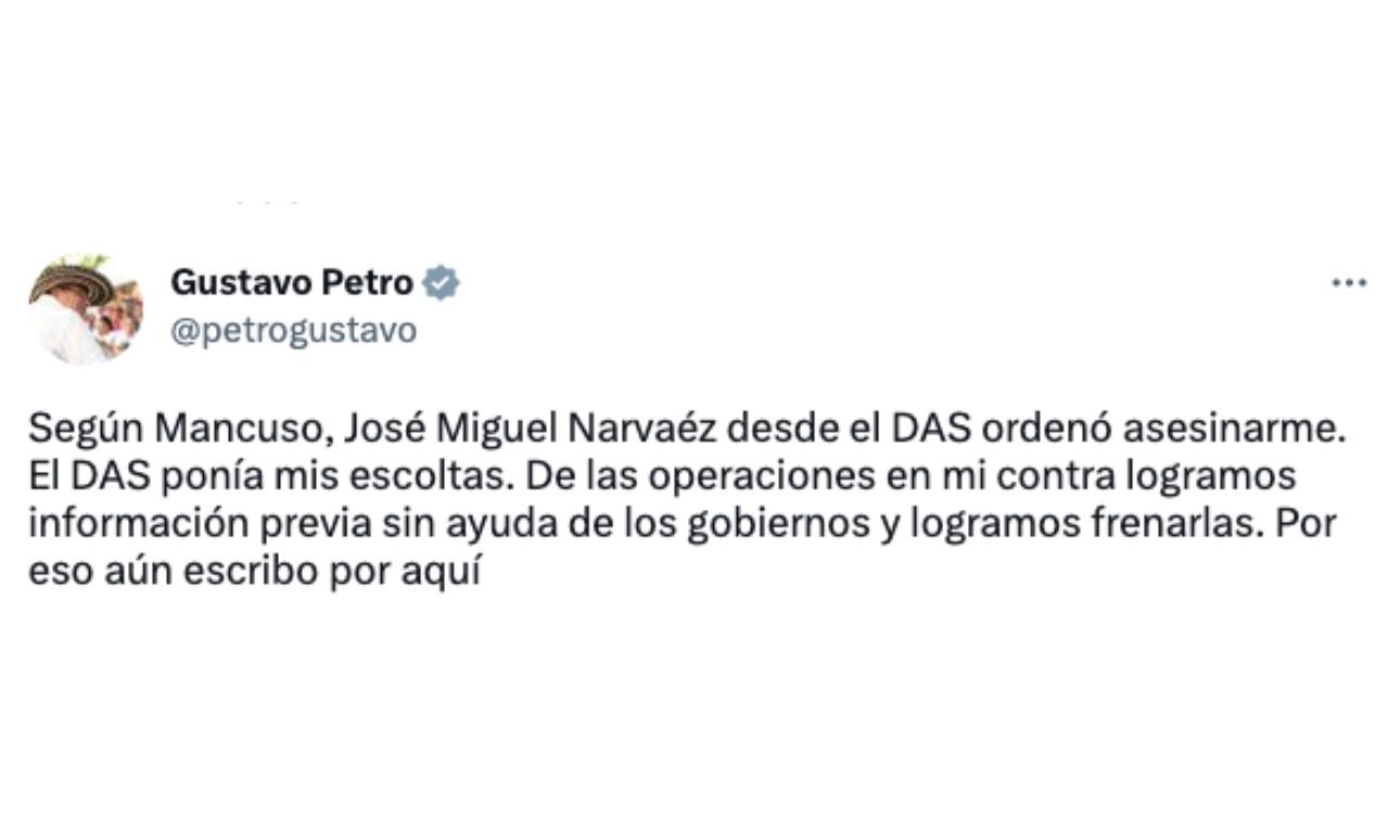 El presidente Petro también se refirió a que desde el DAS iba a ser asesinado