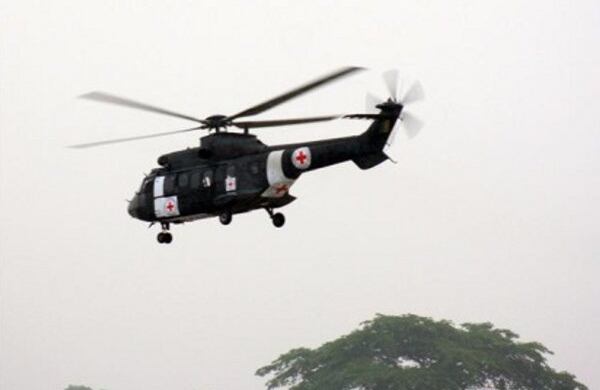   Hacia las 9:20 a.m. partió el helicóptero brasileño por el soldado Calvo.