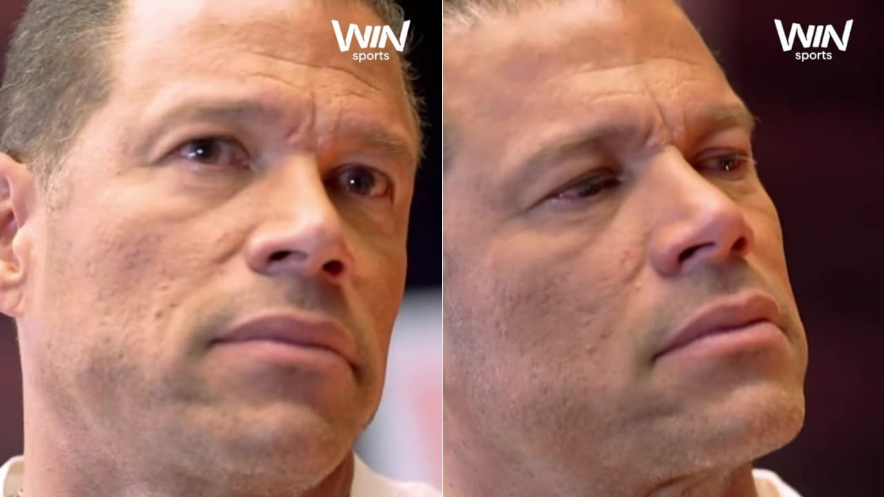 Óscar Córdoba se vio afectado al responder a una pregunta en plena entrevista.