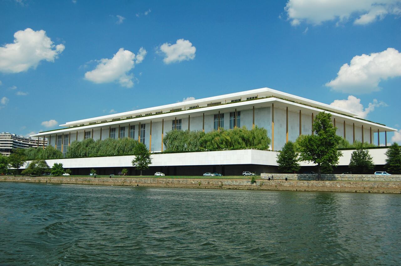 Washington DC, USA - August 16, 2012: the John F Kennedy Center for the performing arts in Washington DC, seen from the potomac river