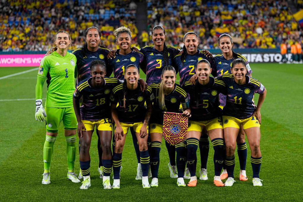 SYDNEY, AUSTRALIA - JULY 30: Colombian team prior to the FIFA Women's World Cup Australia & New Zealand 2023 Group H match between Germany and Colombia at Sydney Football Stadium on July 30, 2023 in Sydney, Australia. (Photo by Ulrik Pedersen/DeFodi Images via Getty Images)