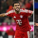 Luis Díaz, figura del Bayern Múnich (izq.) y Bukayo Saka, uno de los destacados de Arsenal (der) se verán cara a cara en Champions.