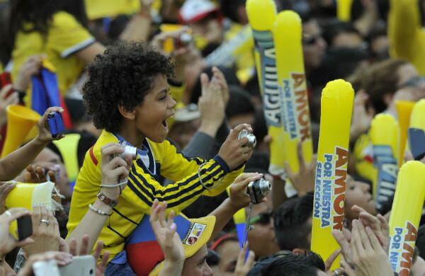 Al menos cien mil personas asistieron al Parque Simón Bolívar, en Bogotá, el domingo 6 de julio del 2014, para darle la bienvenida a la Selección Colombia. Foto: Carlos Julio Martínez / SEMANA.