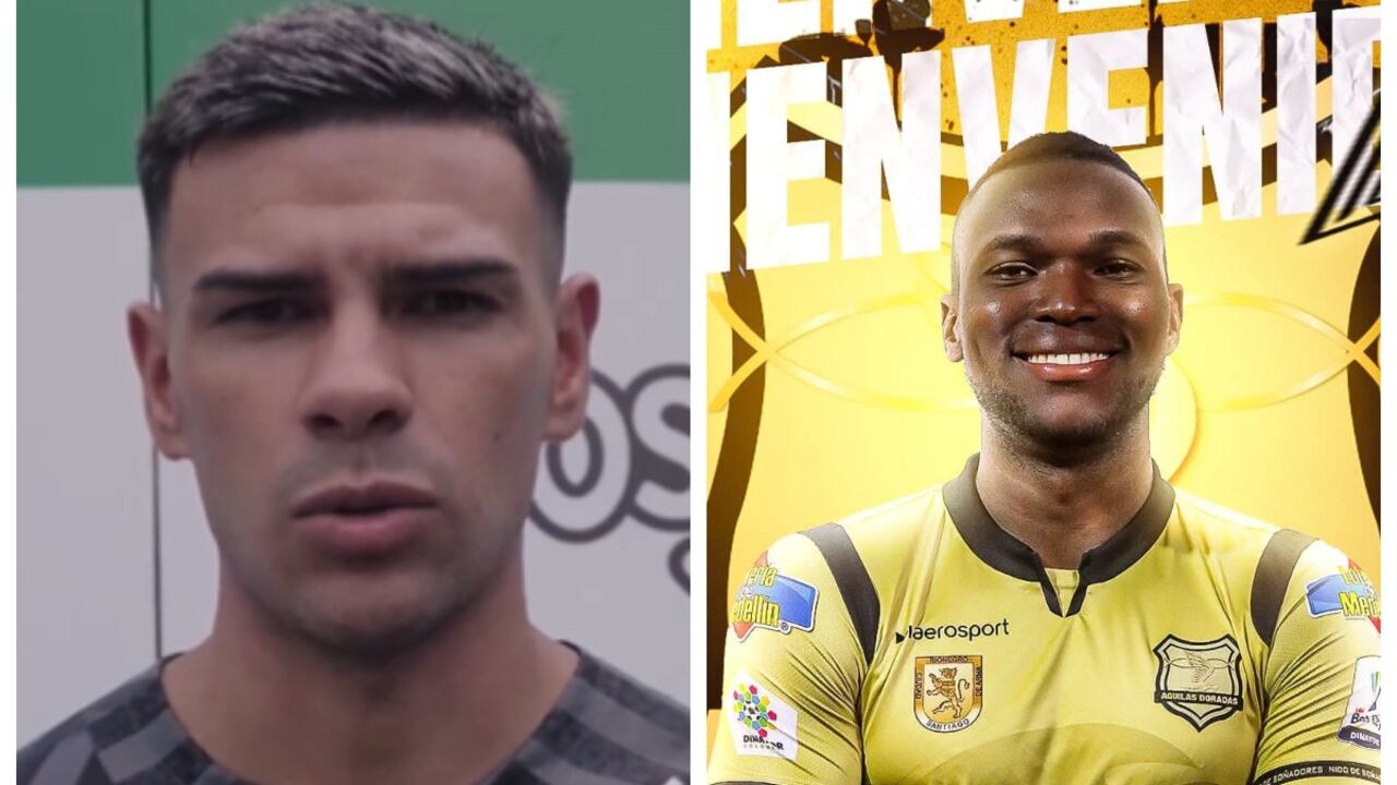 Agustín Álvarez Wallace y Víctor Moreno, jugador de Nacional y de Águilas Doradas respectivamente
