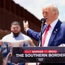 El expresidente Donald Trump, candidato presidencial republicano, habla a lo largo de la frontera sur con México, el jueves 22 de agosto de 2024, en Sierra Vista, Arizona (Foto AP/Rick Scuteri).