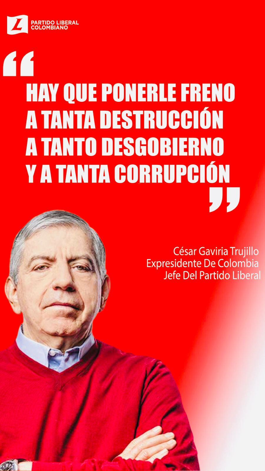 César Gaviria, jefe del Partido Liberal