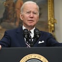 El presidente de Estados Unidos, Joe Biden, habla sobre la operación antiterrorista en Siria desde la Sala Roosevelt de la Casa Blanca en Washington, DC, el 3 de febrero de 2022. (Photo by SAUL LOEB / AFP)