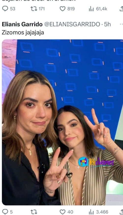 Las dos presentadoras publicaron una imagen que habrían borrado después.