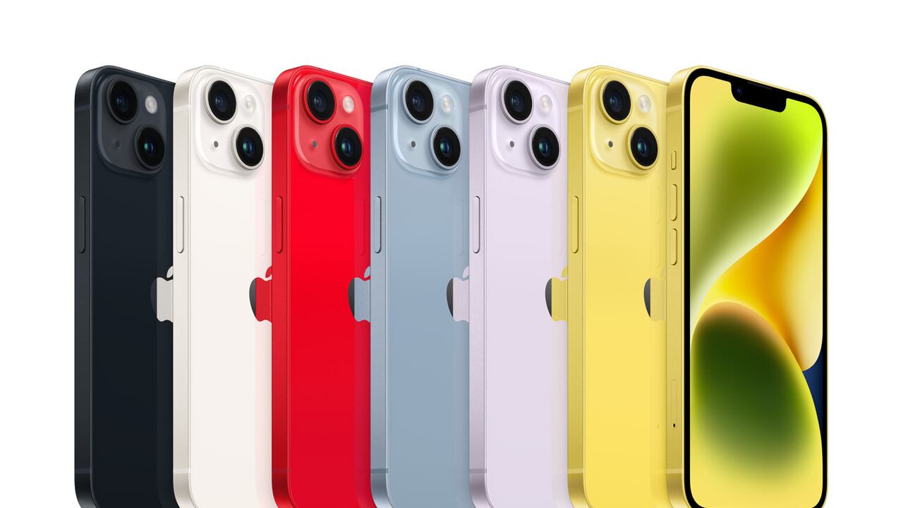 Apple lanzó un modelo iPhone 14 de color amarillo.
