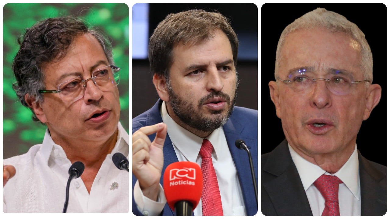 Gustavo Petro, Andrés Forero y Álvaro Uribe.