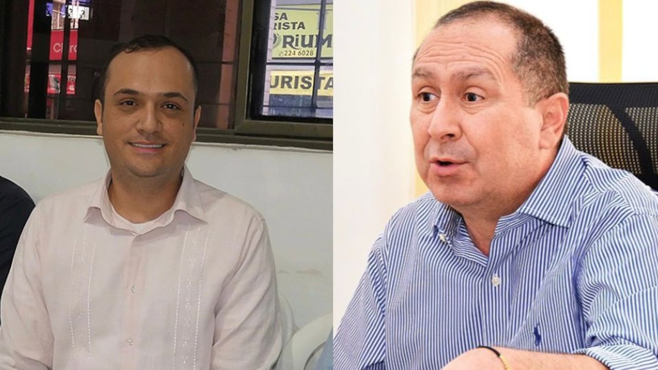 Óscar García Trujillo, personero de Tuluá, y alcalde Gustavo Vélez.