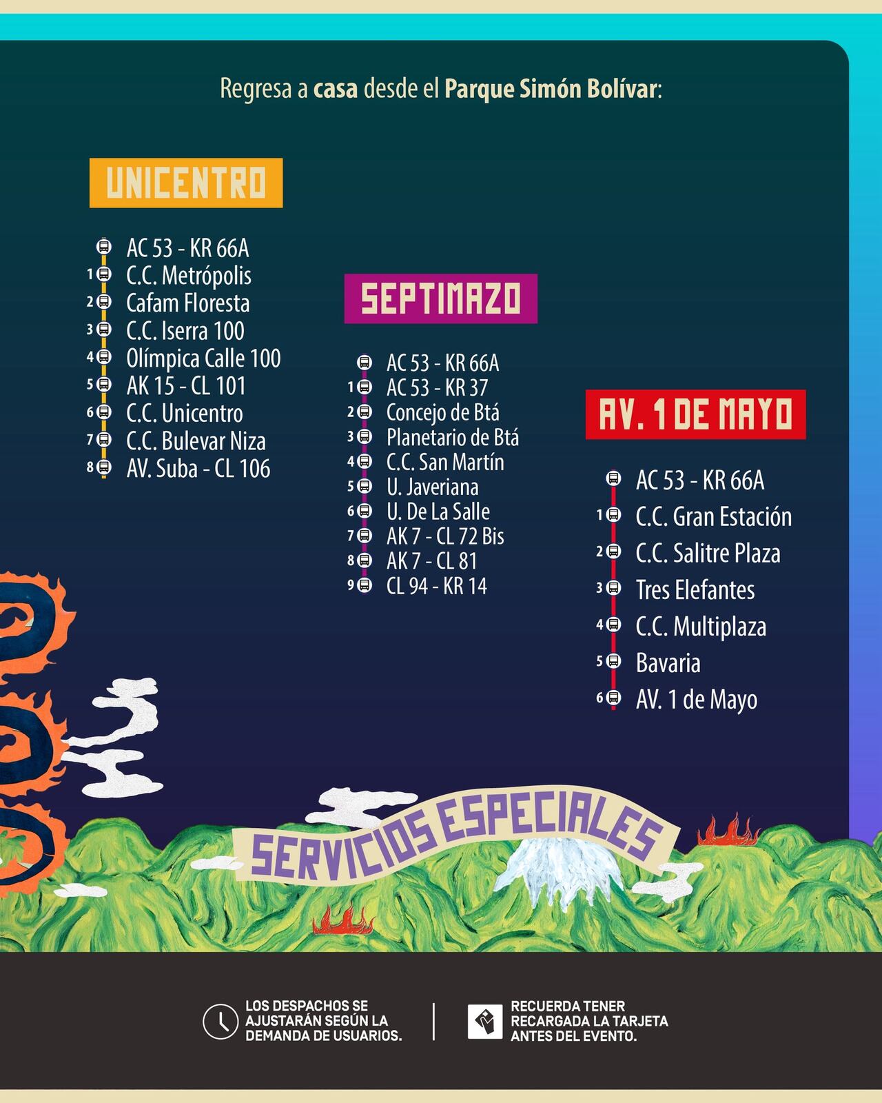 Rutas especiales.