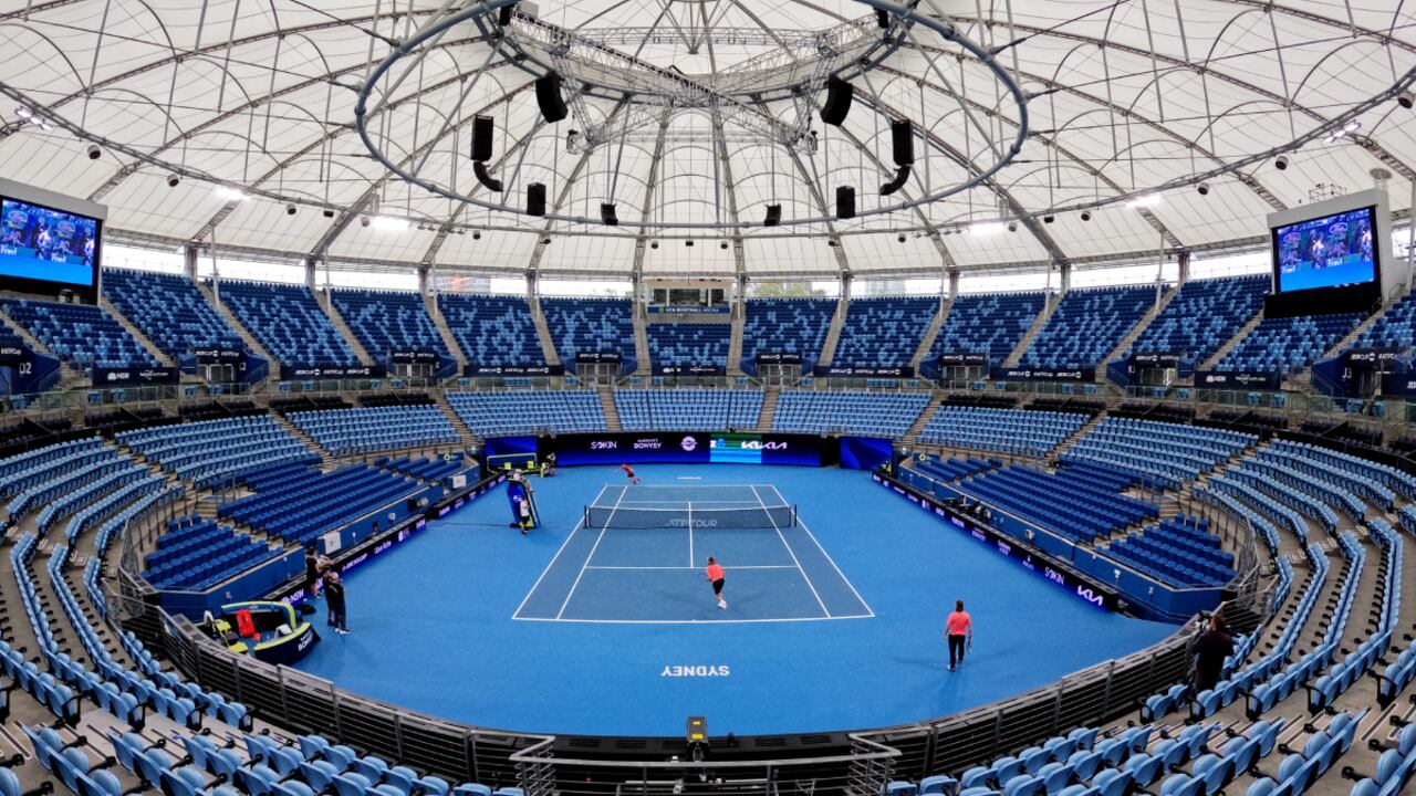SYDNEY, AUSTRALIA - DECEMBER 29: A general view during a practice session ahead of the 2022 ATP Cup at Ken Rosewall Arena on December 29, 2021 in Sydney, Australia. (Photo by Getty Images/Mark Evans)