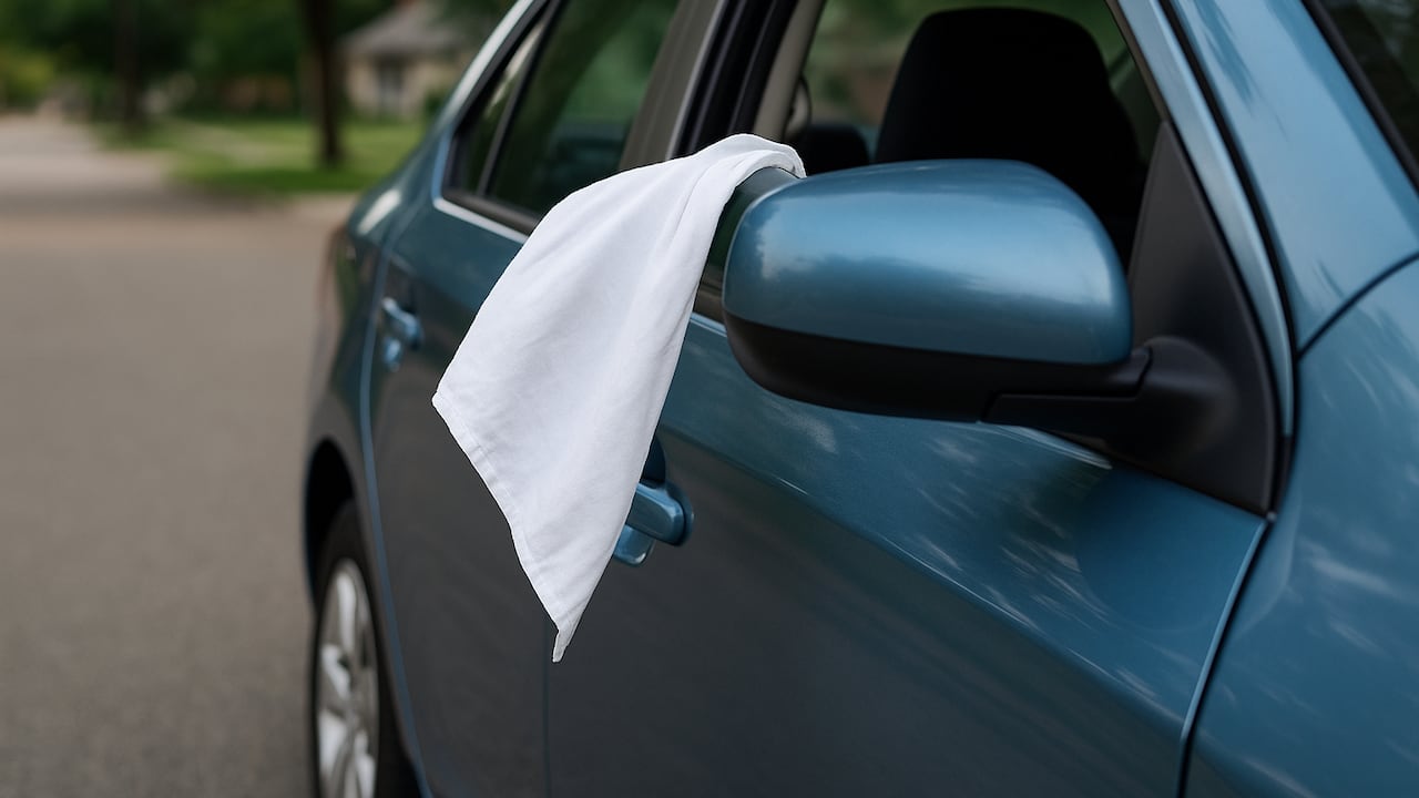 Este gesto, del trapo blanco por la ventana, es una señal de alerta y auxilio.