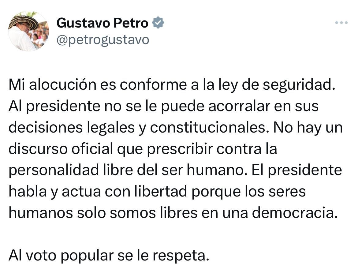 Mensaje presidente Gustavo Petro