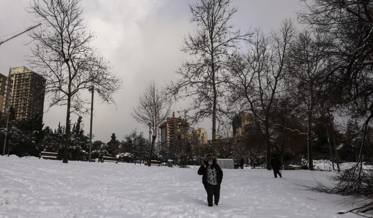 Así lucían algunos parques de Jerusalén tras la nevada