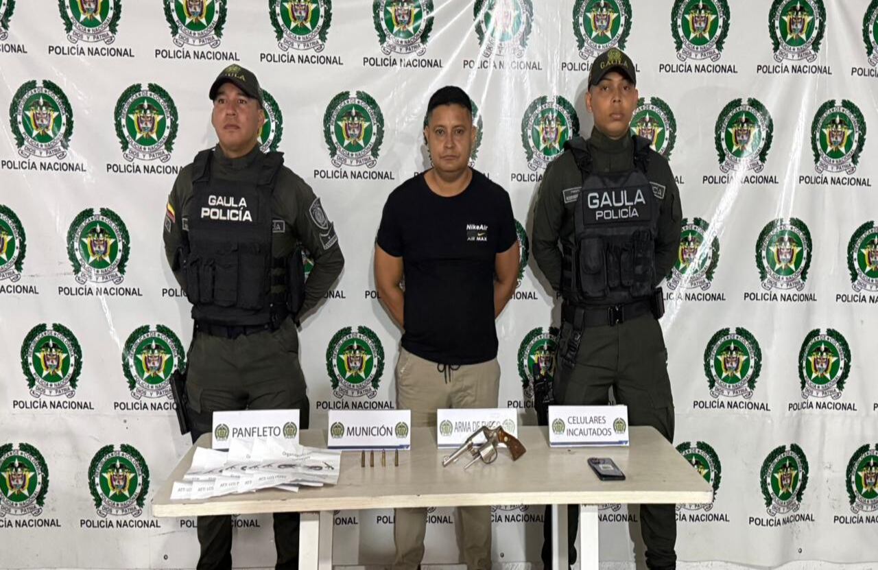 Alias El Negro, capturado por el Gaula de la Policía.