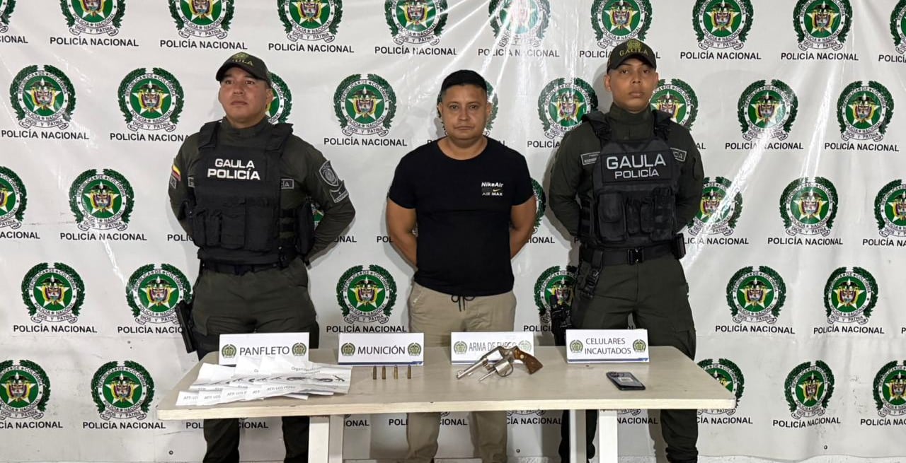 Alias El Negro, capturado por el Gaula de la Policía.