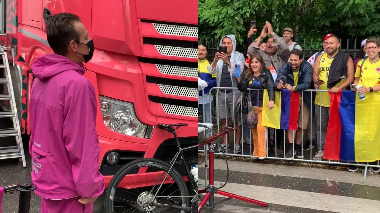 Rigoberto Urán y un chistoso encuentro con los aficionados colombianos.