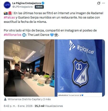 Pantallazo X: @LPEmbajadora