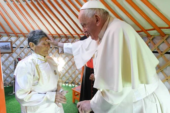Papa Francisco durante el primer día de su agenda en Mongolia.