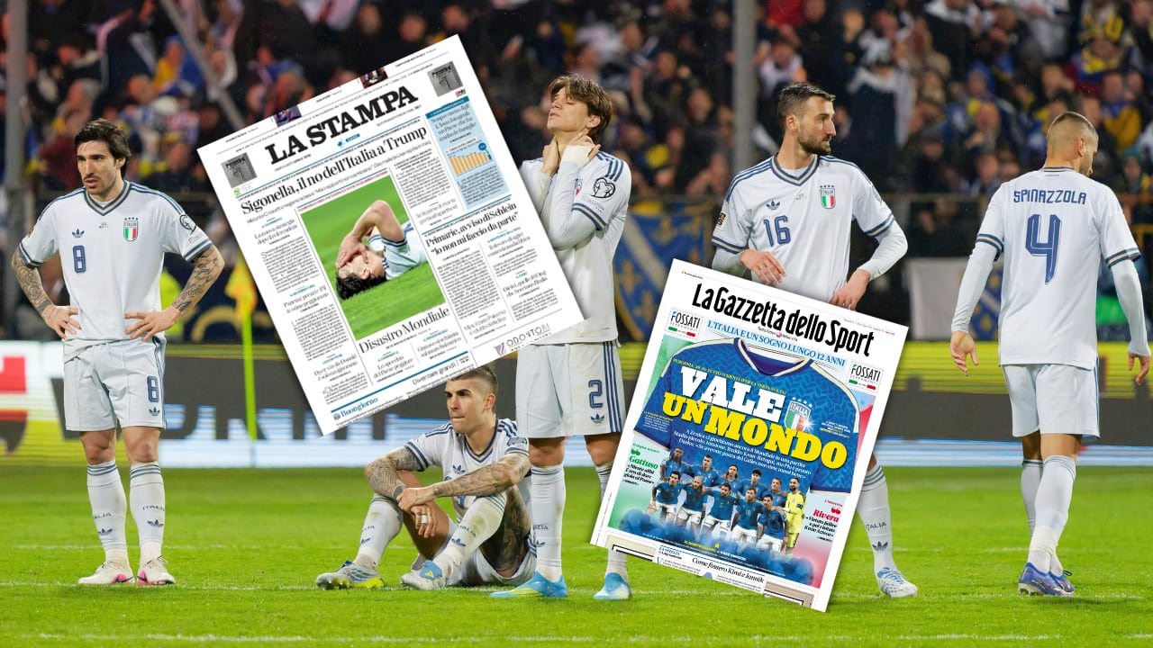 Fracaso de Italia hacia el Mundial 2026 se tomó las portadas de todos los diarios deportivos del mundo.