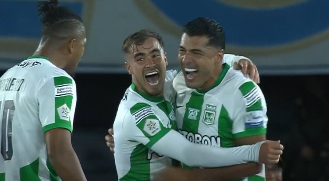 Jefferson Duque marcó el 1-0 para Atlético Nacional ante Millonarios en Bogotá.