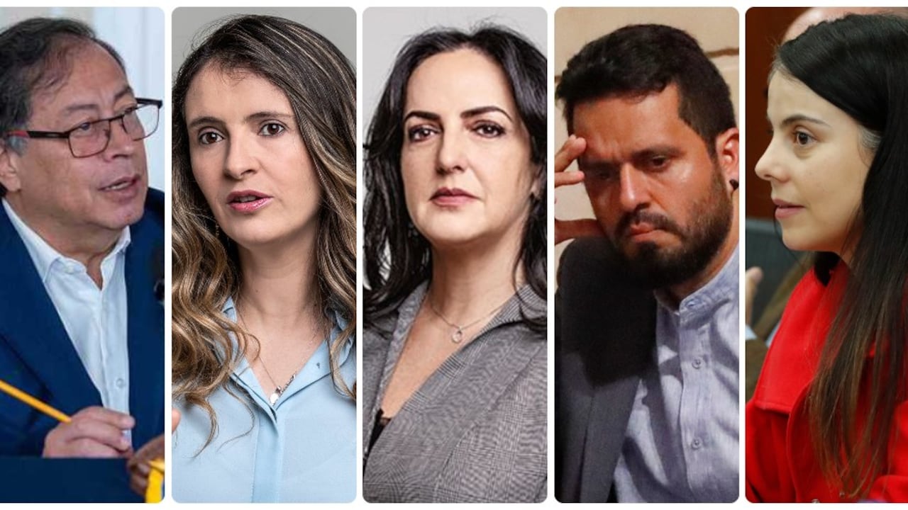 Gustavo Petro, Paloma Valencia, María Fernanda Cabal, Alfredo Mondragón y Esmeralda Hernández.