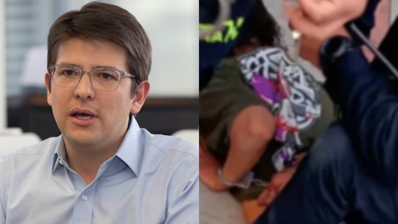 Miguel Uribe Turbay y el menor sicario, el día de su captura.