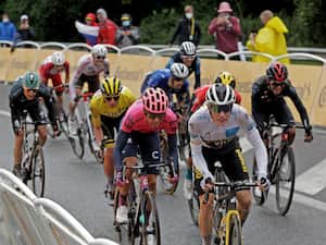 El colombiano Rigoberto Urán en el Fian lde la décima sexta etapa en Saint Gaudens