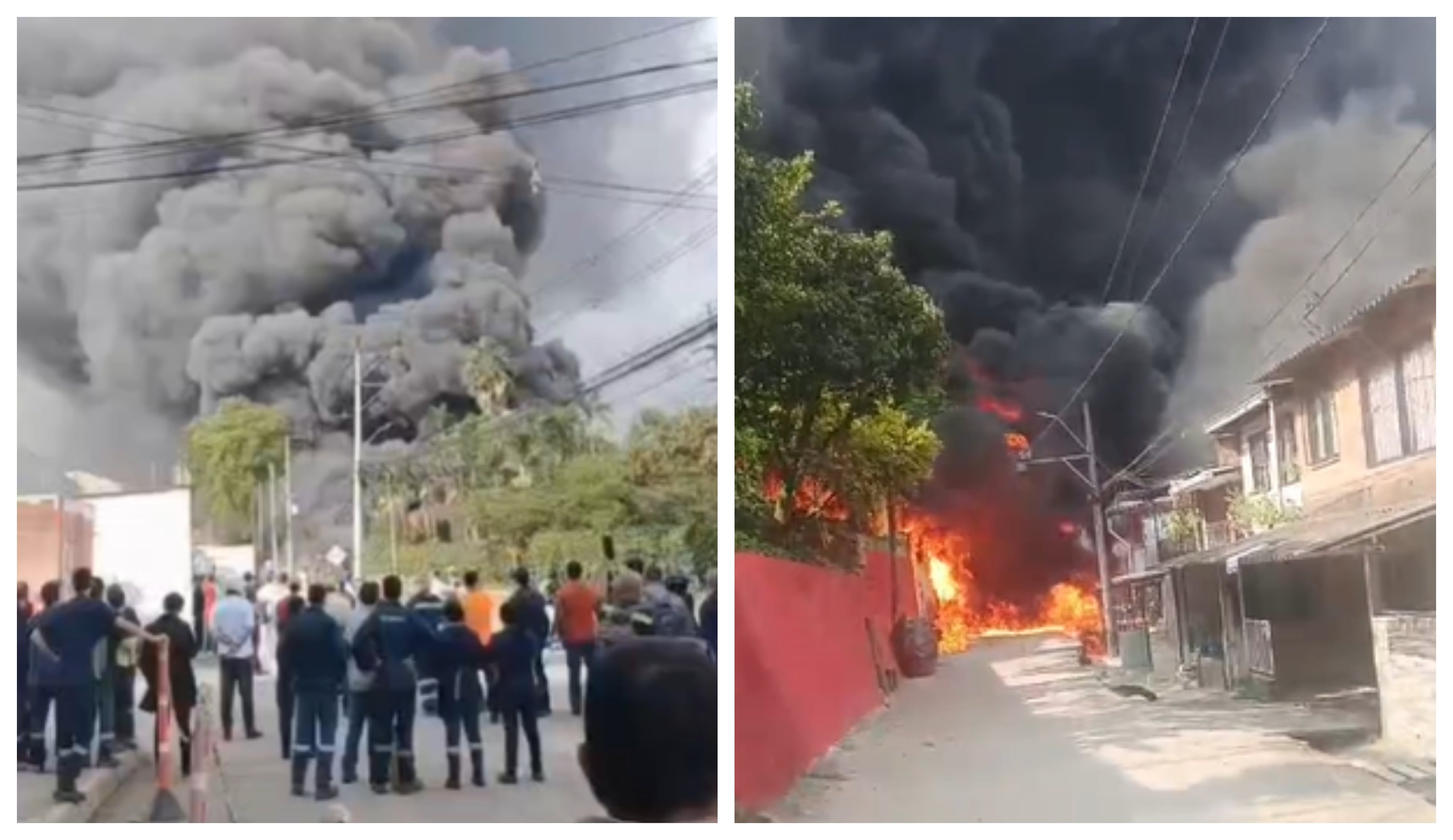 Incendio zona industrial de La Estrella, Antioquia.