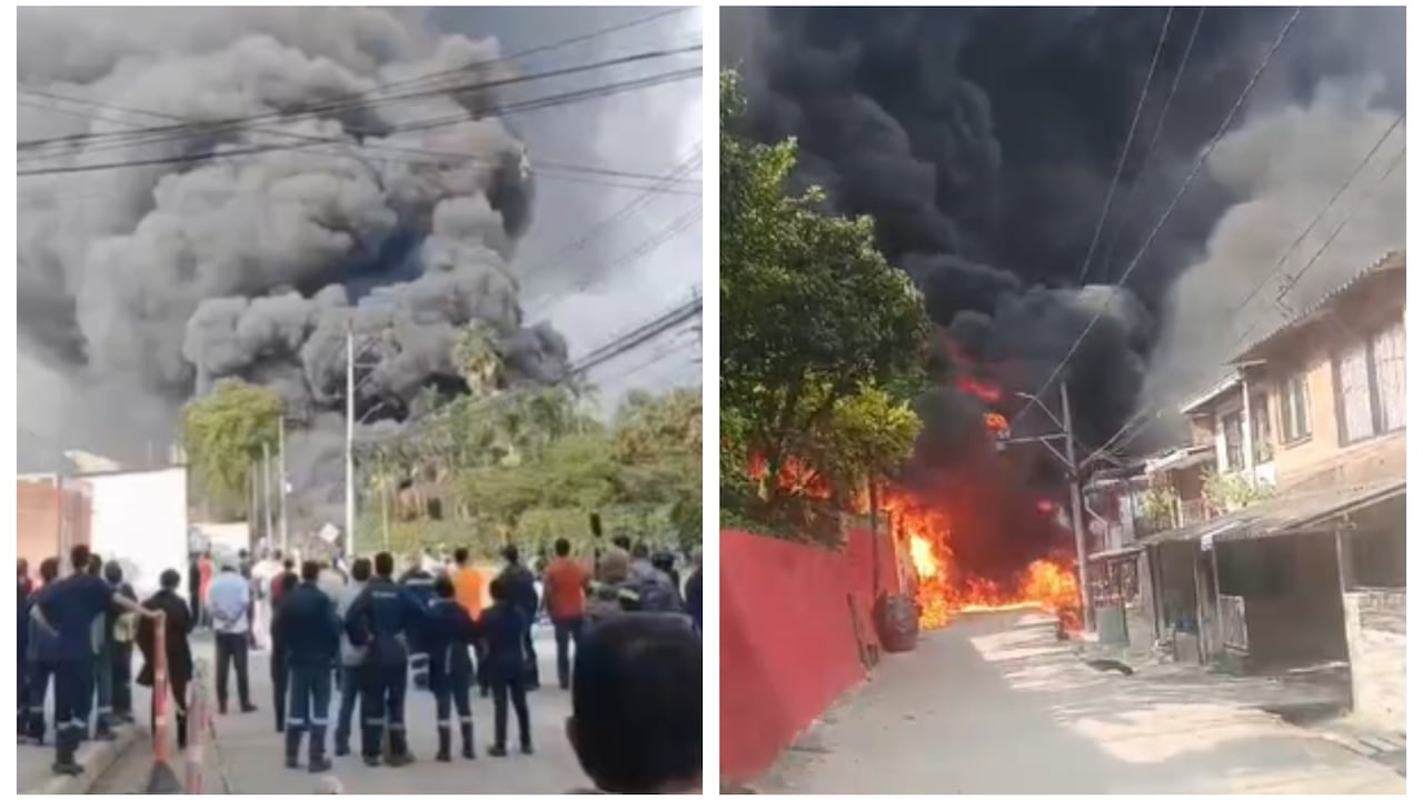 Incendio zona industrial de La Estrella, Antioquia.
