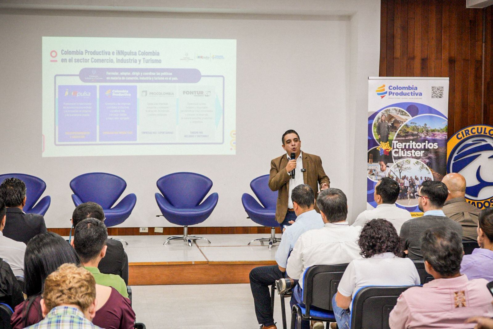 Las nuevas convocatorias de Territorios Clúster fueron lanzadas desde Tolima, departamento en el que se han beneficiado iniciativas clúster de salud, construcción y café, entre otros.