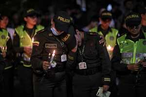 Masacre en el Huila de Policias, homenaje Foto Esteban Vega