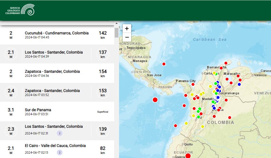 La mayoría de temblores que se registran en Colombia ocurren en el Pacífico y el departamento de Santander.
