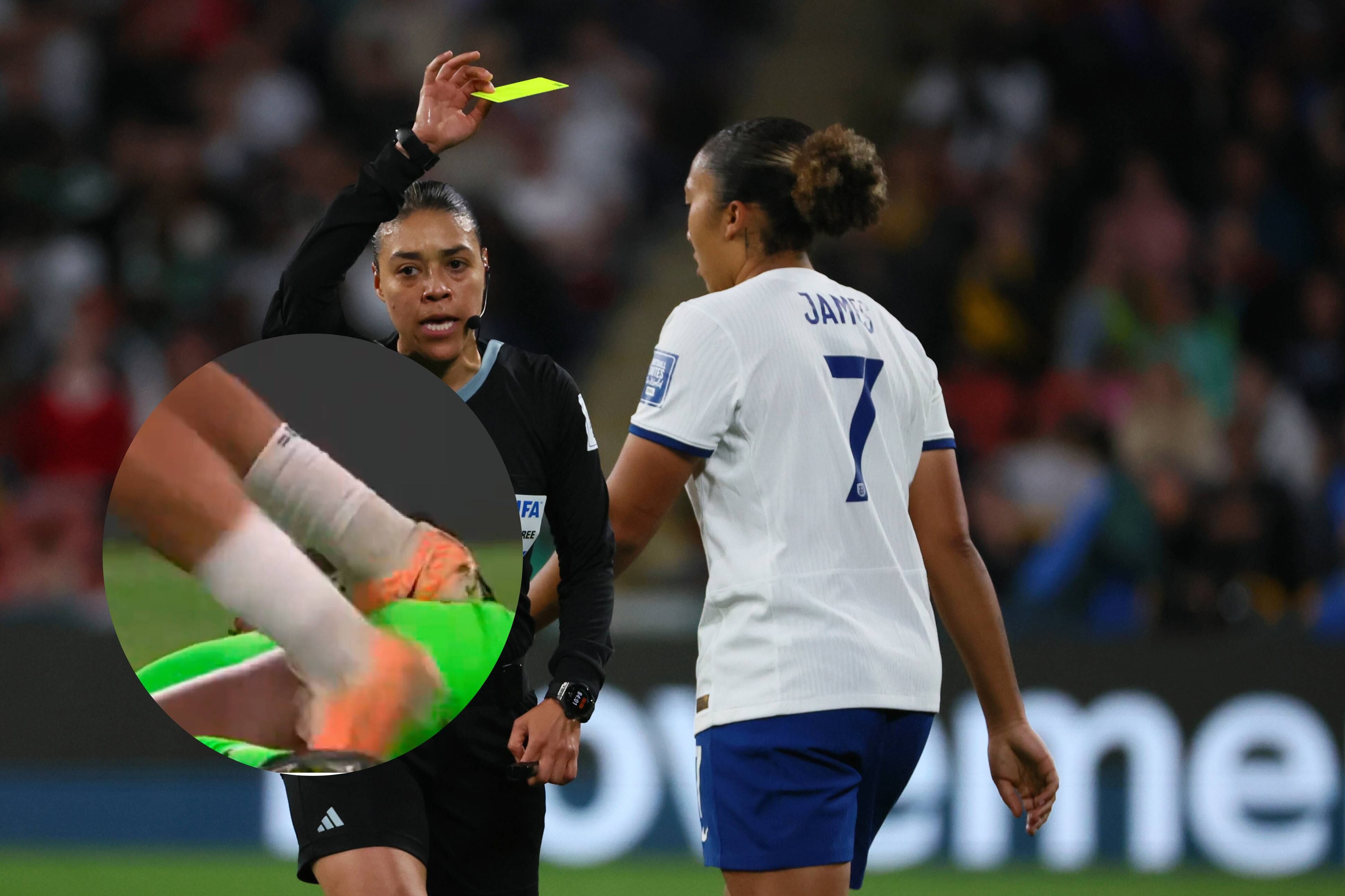 Lauren James vio la roja por el pisotón.