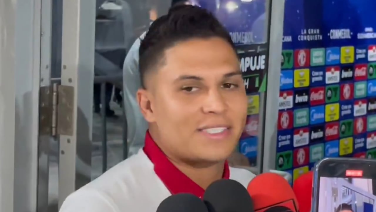 Juan Fernando Quintero hablando en zona mixta tras el Junior vs. América
