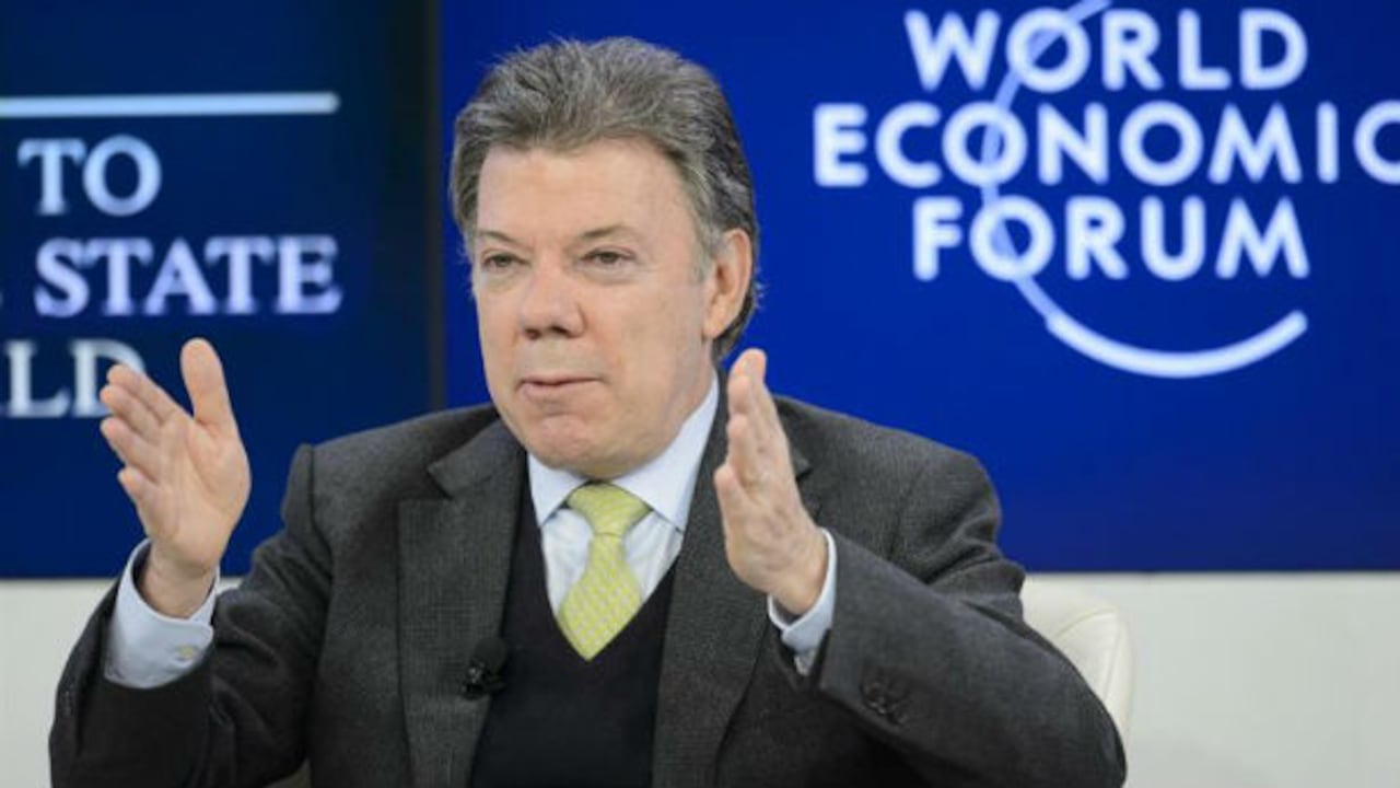 Juan Manuel Santos en el foro de Davos.