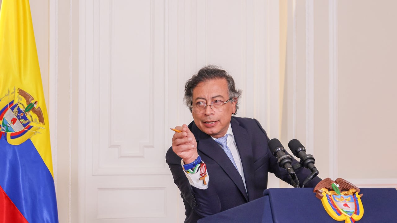 Gustavo Petro durante una alocución.