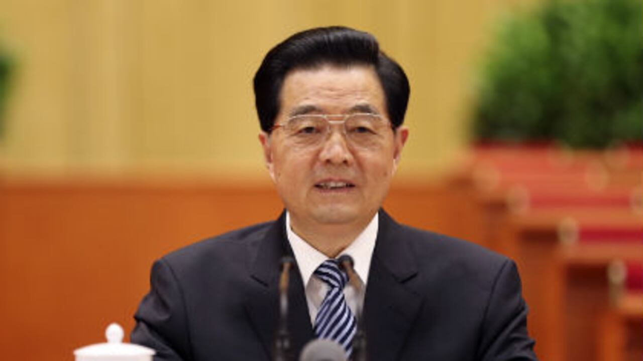 El presidente de China, Hu Jintao, durante 18° congreso del PCCCh.