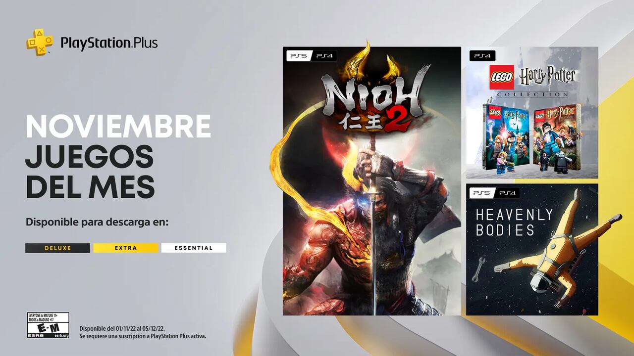 Lista de juegos gratis que llegan a PlayStation+ para noviembre 2022.