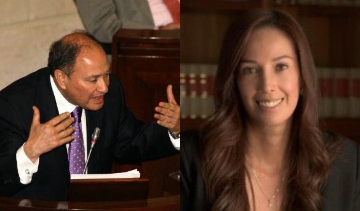 Expresidente de la Corte Constitucional, Alberto Rojas Ríos, y Karen Caselles, quien fue su magistrada auxiliar.