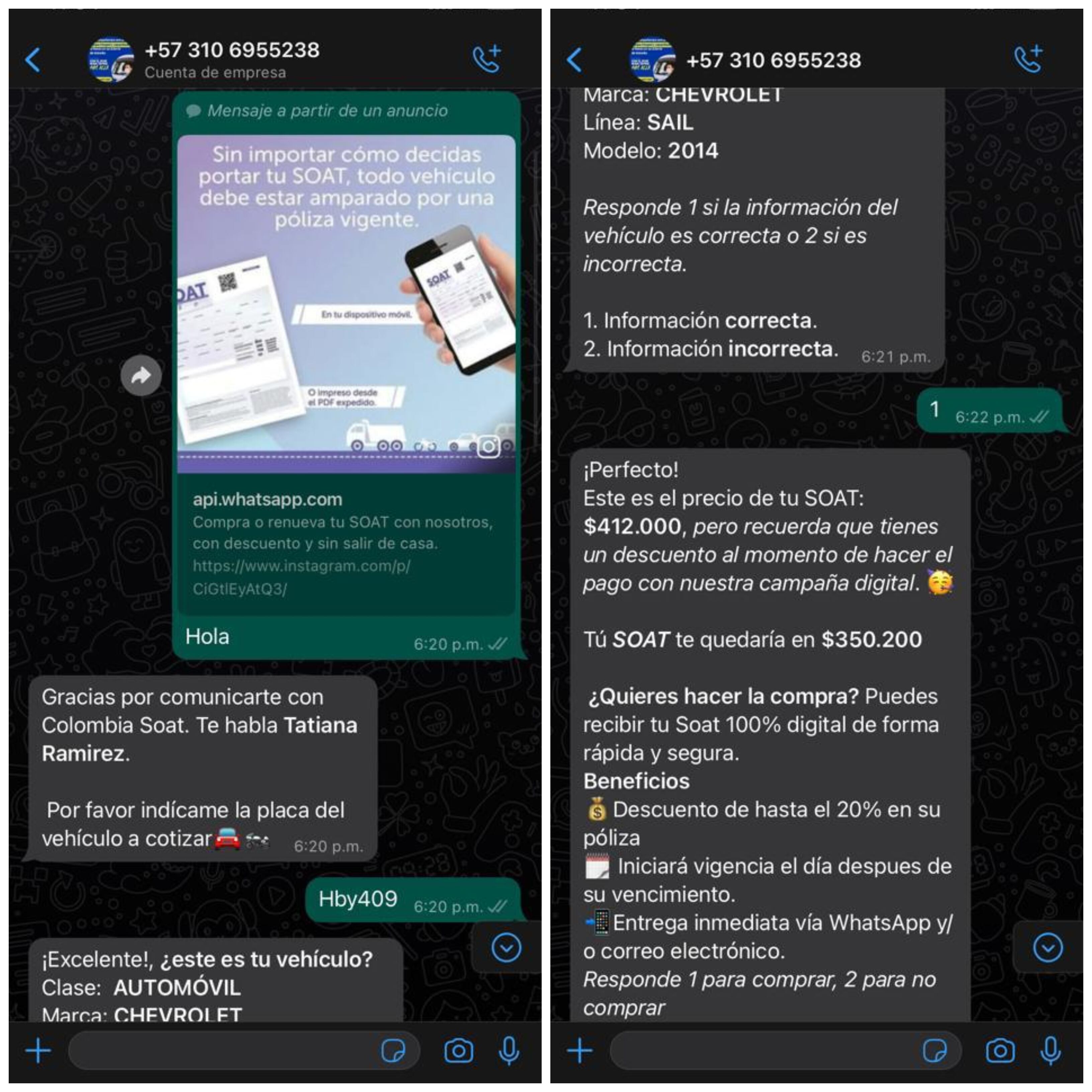 Supuesta agencia estafa a conductores para que compren el seguro por WhatsApp