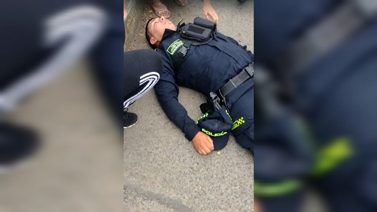 Dos policías fueron atropellados en vía del sur de Cali; el conductor se habría dado a la fuga.