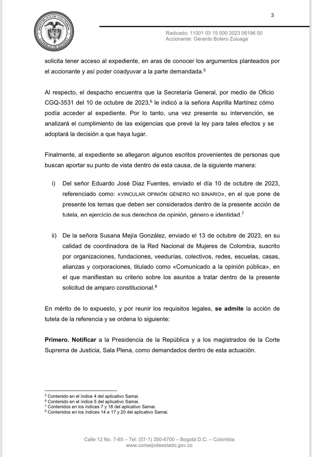 Consejo de estado admite tutela contra la terna para elegir fiscal general