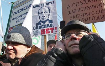Las protestas contra el gobierno de Putin se han mantenido, ya que han acusado al mandatario de realizar fraude en las elecciones y censurar a la oposición. Foto: EFE