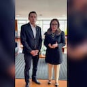 La ministra de Educación, Viviane Morales y Rodrigo Peñailillo, representante en Colombia de CAF –Banco de Desarrollo de América Latina y el Caribe
