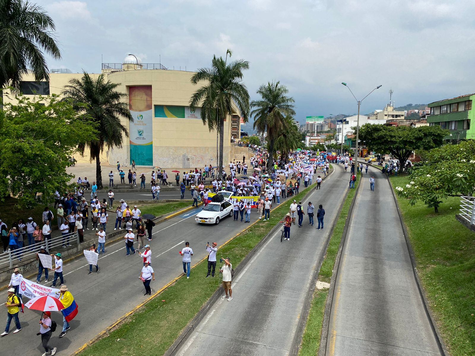 Marcha en apoyo a las reformas de Petro en Cali.