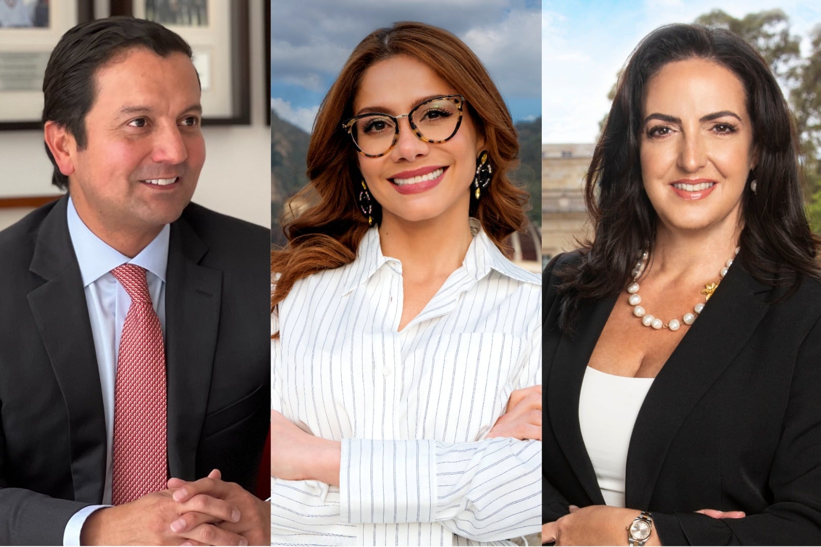 David Luna, senador de Cambio Radical; 
Catherine Juvinao, representante a la Cámara por la Alianza Verde y María Fernanda Cabal, senadora del Centro Democrático.