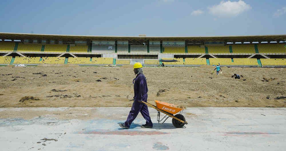 Los escenarios deportivos están a medio hacer y no estarán listos para la inauguración. Foto de ilustración.